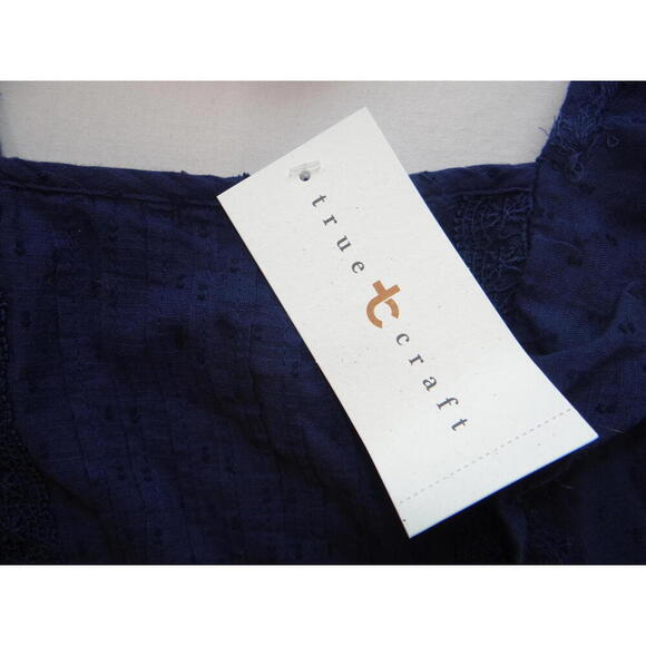 True Craft Navy Blue Frill Crop Top - Size L - Picture 3 of 4